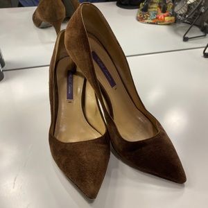 Ralph Lauren Purple Label Brown Suede Pumps